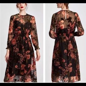 Zara Long Sleeve Midi Dress